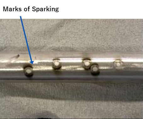 φ50Pipe SUS316L（スパーク発光痕）