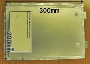 ラミネート電池例（最大電極サイズ：A4）