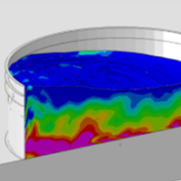 地震時の貯槽（タンク）の流体-構造連成解析