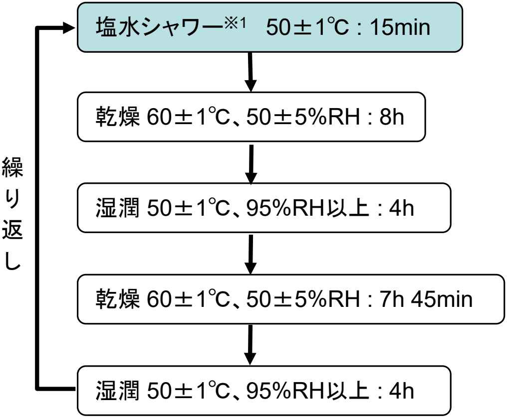 JASO M609 (2024) B法塩水シャワー法実施例