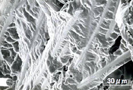 Example for good adhesion between fibers and matrix resin