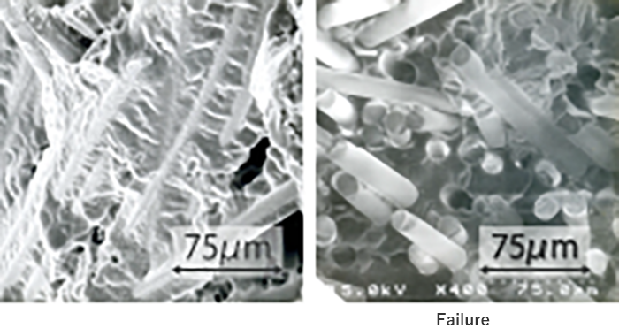 Photo  Electron micrograph of the fracture surface