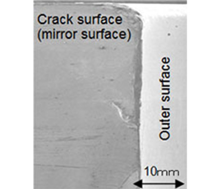 Photo  Electron micrograph of the crack surface of molded parts