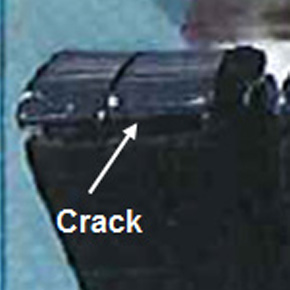 Cracks are observed after immersing in the chemicals.