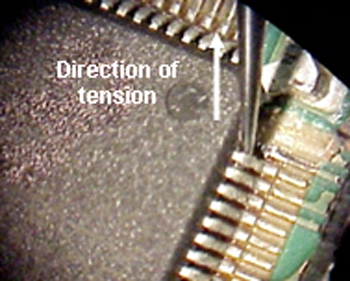 Tensile test of QFP terminal