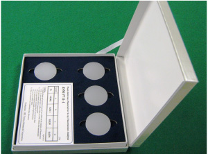 Fig. 1 Standard reference specimens for analysis of antimony in plastics