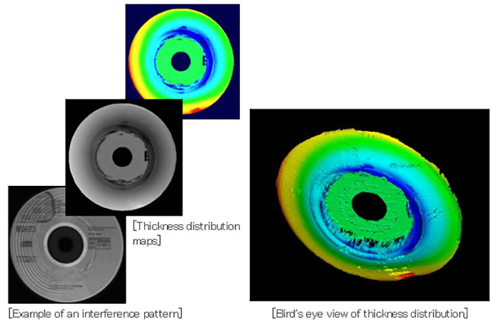 Measurement example 1: Polycarbonate coating on a DVD surface- 6 to 8 μm -