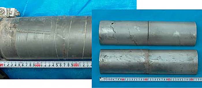 Investigation of appearance of pipe that suffered corrosion accident