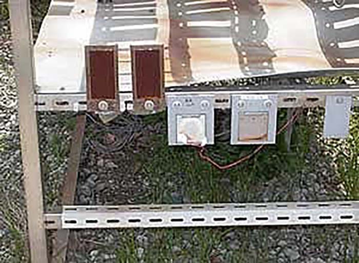 Enlarged view of ACM Sensor installed on the exposure test rack shown above