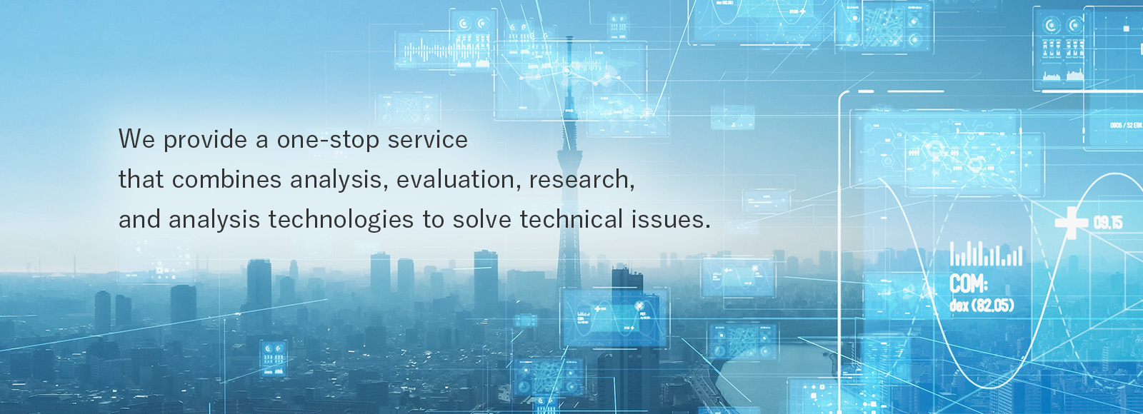 We provide a one-stop service that combines analysis, evaluation, research, and analysis technologies to solve technical issues.