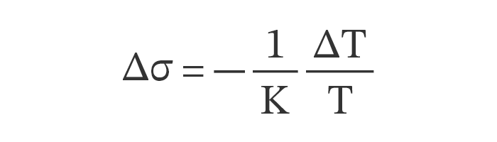 ΔT：対象物の温度変化、T：絶対温度、k：熱弾性係数