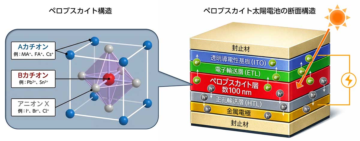 ペロブスカイト太陽電池の構造