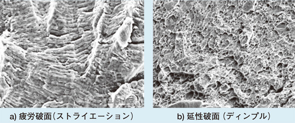 写真1　代表的な破面形態の例（走査型電子顕微鏡写真）