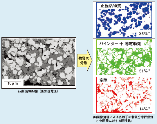 図1 正極膜中の物質分率評価事例