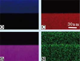 図3　SiO2/SiC界面のEDX面分析