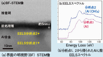 図2 Al合金と接着剤界面のCs補正STEM観察事例
