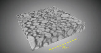 リチウムイオン二次電池の正極塗膜のCT画像