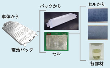 図1 電池の各部材取り出し