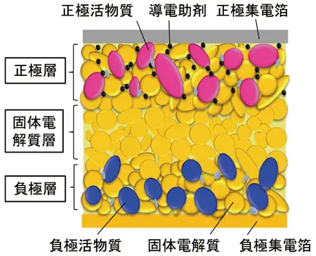 図1　塗工式全固体電池の電極断面イメージ